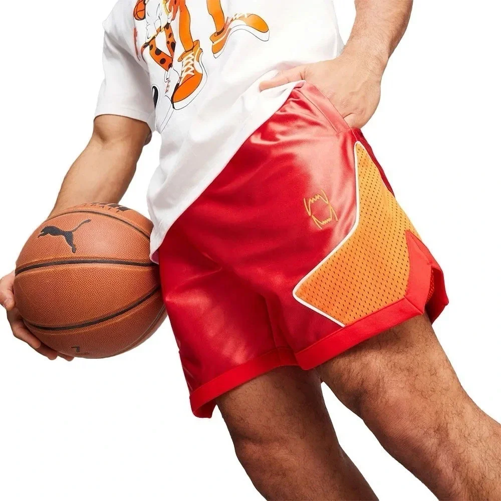 PUMA Hoops x Cheetos Basketball Shorts Red Orange Men's Sz S *NEW* 625871-01 $70